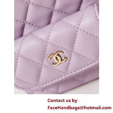 Chanel Lambskin  &  Gold-Tone Metal Mini Backpack Bag AP3753 Lilac 2025